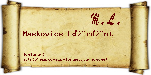 Maskovics Lóránt névjegykártya